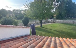 Jardin vu de la chambre à l'étage dans le gite en Vendée